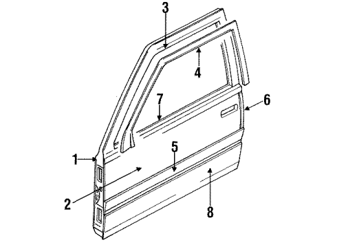 GM 20637062 SEALING STRIP, Front Door Window Channel