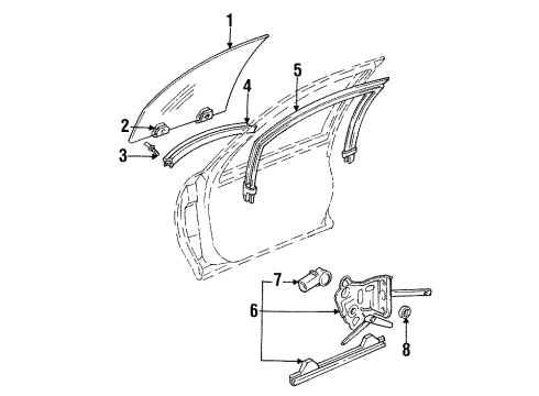 GM 10274688 Sealing Strip,Front Side Door Window Inner