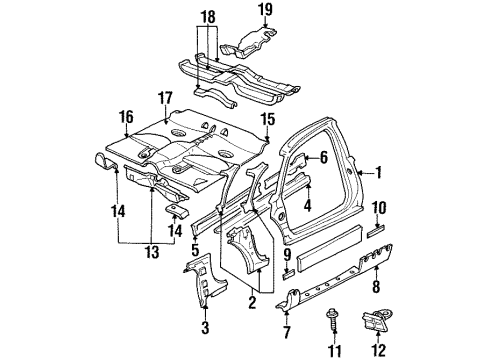 GM 12530149 Frame Asm,Front Side Door Opening (LH) <Use 1C4J 0400A>