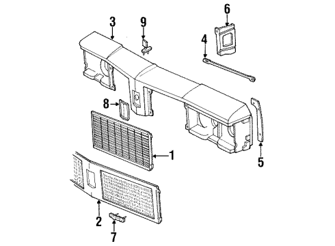 GM 555744 Radiator Grille Name Plate