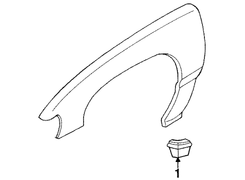 GM 25641009 Molding, Front Fender Center Rear *Paint To Mat