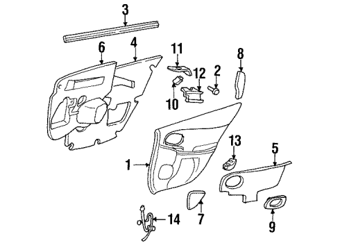 GM 88890149 Insert,Rear Side Door Upper *Gray