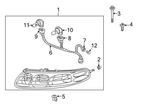 GM 19245096 Headlight Assembly (W/ Front Side Marker & Parking & Turn Signal Lamp)