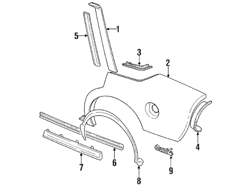 GM 88892199 Molding Kit,Quarter Panel Center Front