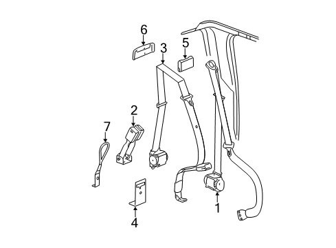 GM 88955199 Rear Seat Belt Kit (Buckle Side) Pewter