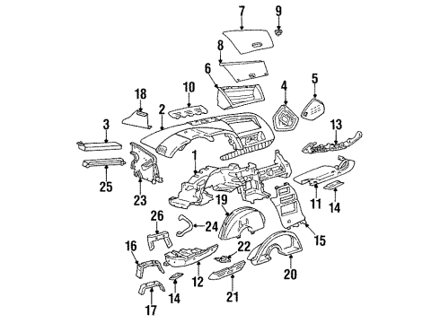 GM 10216288 Door Assembly, Instrument Panel Compartment *Black