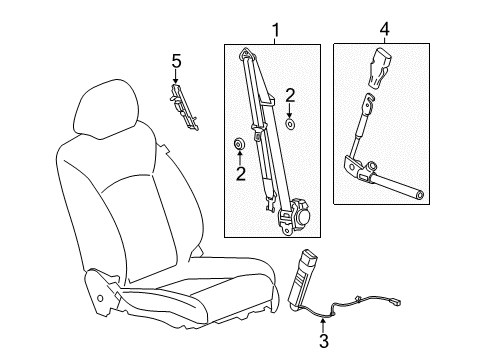 GM 19257620 Rear Seat Belt Kit (Buckle Side) *V Dark Pewter *Pewter