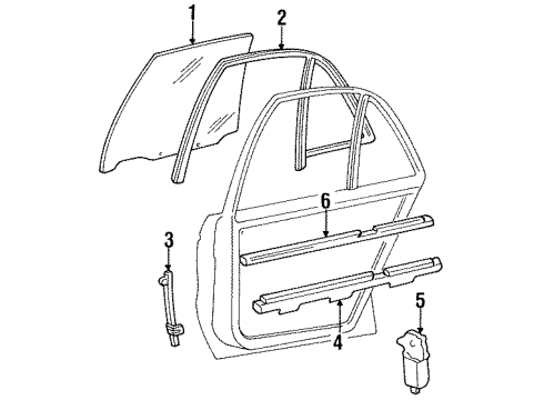 GM 12371639 Window Kit,Rear Side Door Stationary (W/ Rear Side Door Window Weatherstrip), Left