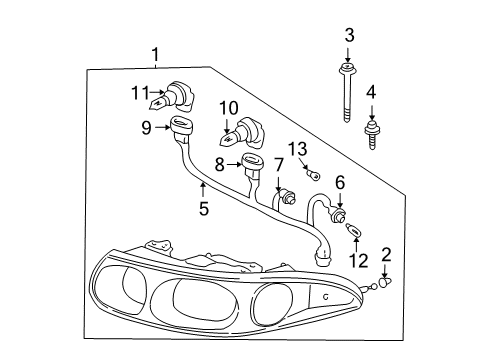 GM 25713549 Headlamp Assembly, (W/ Corner Lamp)