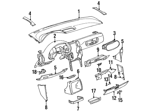 GM 15139767 Retainer,Instrument Panel