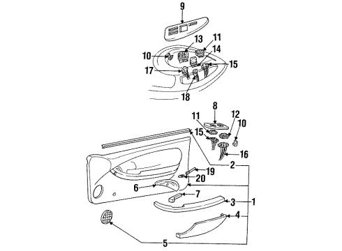 GM 10270177 Trim Assembly, Front Side Door *Graphite