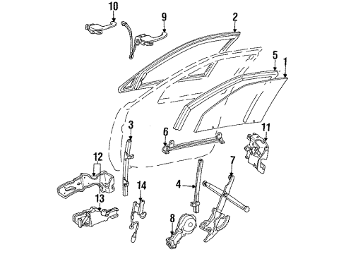 GM 20377439 Window Front Door Electric Regulator ASSEMBLY (Service)