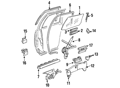 GM 10114569 Window, Rear Side Door