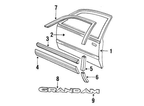 GM 22546203 S/Strip Assembly, Front Door Window Outer At Belt *Bright/Black