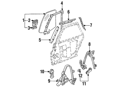 GM 10152542 Channel, Rear Side Door Window Rear