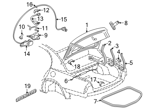 GM 25668282 BRACKET, Rear Compartment Lid