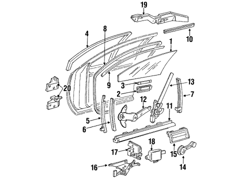 GM 16621638 Front Side Door Window Regulator Assembly