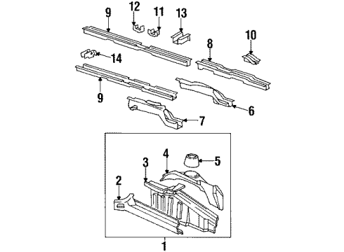 GM 10227428 Brace Assembly, Front End Sheet Metal Diagram