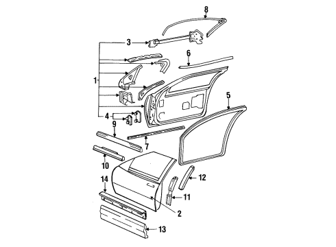 GM 10102211 Molding Assembly, Garnish Front Door Window Frame