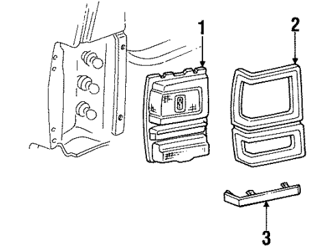 GM 5931152 Bezel Assembly, Rear Combination And Side Marker Lamp Rh