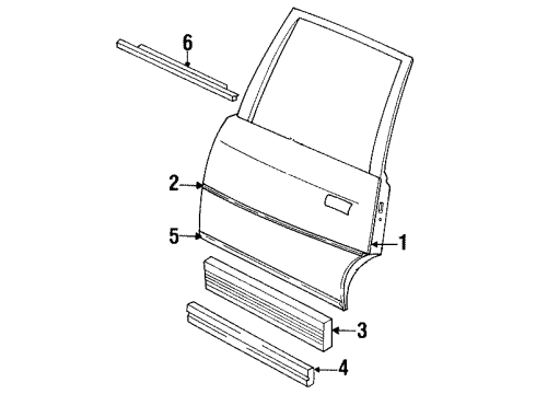 GM 88960348 Molding,Rear Side Door Center *Paint To Mat