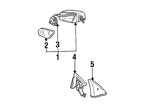 GM 10279436 Mirror Assembly, Outside Rear View *Tinted Glass