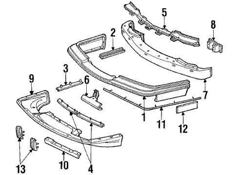 GM 14087957 Front And Rear Bumper, Cover