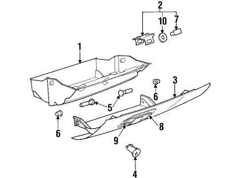 GM 21061124 Door, Instrument Panel Compartment *Ebony