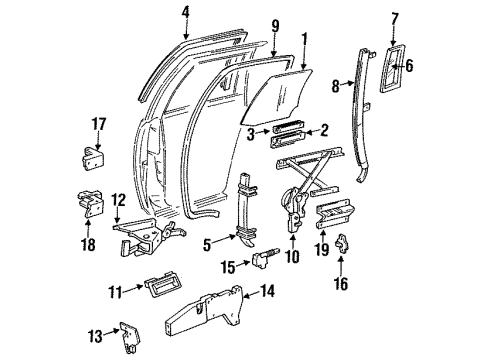 GM 10263318 Weatherstrip Assembly, Rear Side Door Window