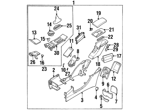 GM 22585944 COMPARTMENT, Floor Console