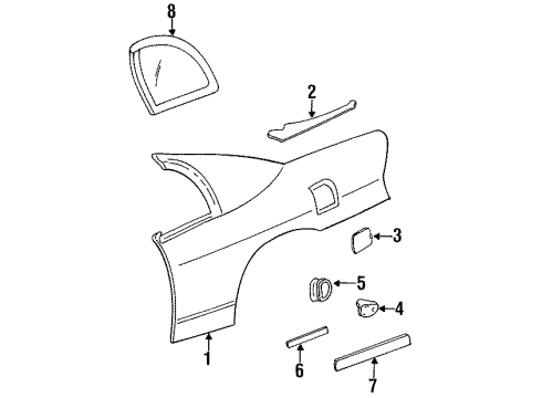 GM 10189883 Plate, Front Side Door Name (Black Chrome) *Black