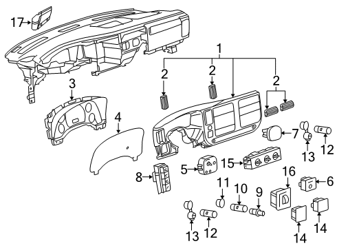 GM 15141771 Bezel, Instrument Panel Cluster Trim Plate *"No Color"