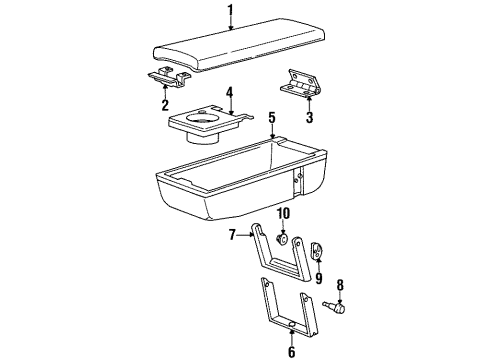 GM 12395745 Hinge Assembly, Front Seat Storage Armrest *Ebony