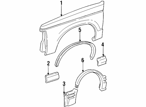 GM 15700462 Molding Assembly, Front Fender Lower Front Rh