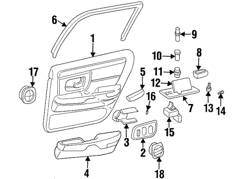 GM 12373139 PLATE, Door Window