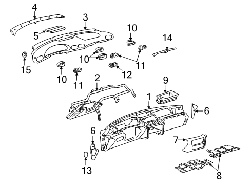 GM 22596434 Bracket Assembly, Instrument Panel Upper Trim Panel