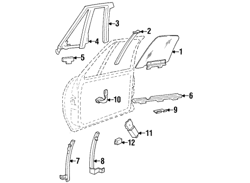 GM 25655194 SPACER, Front Door Window Sash