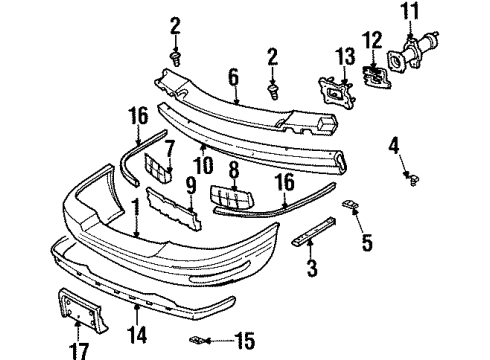 GM 25625190 Support, Front Bumper Fascia