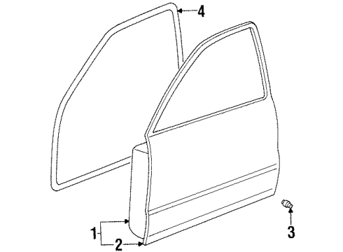 GM 94858373 Weatherstrip,Front Side Door