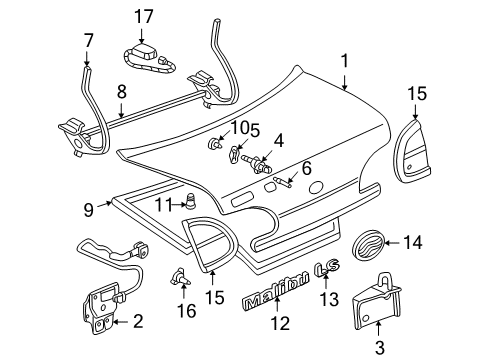 GM 22593412 Switch Assembly, Rear Compartment Lid Release