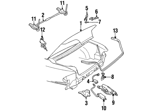 GM 12510553 Case,W/Switch R/Compartment Lid Lock Cyl