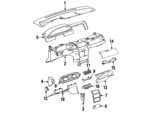 GM 21035056 Panel,Instrument Panel Upper Trim *Black