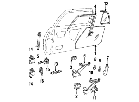 GM 16626136 Hge Asm Rear Door Upper & Lower