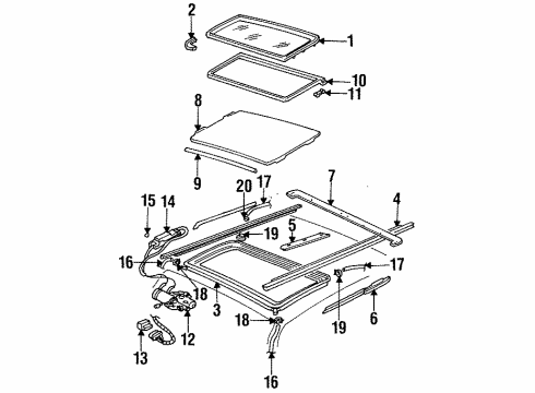 GM 3635697 Cover,Sun Roof Sliding Panel Track (LH)