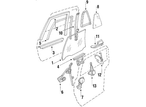 GM 25551384 Molding Assembly, Rear Side Door Window Frame Scalp