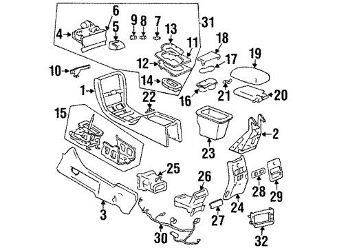 GM 12482627 Console Unit,Front Floor * Dark Mont Bleed *Blue