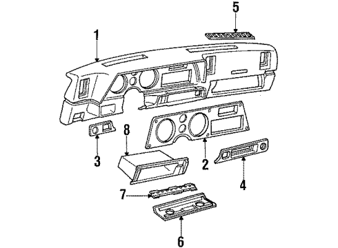 GM 1629368 PLATE, Instrument Panel Trim