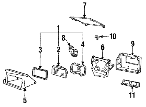 GM 10025173 BRACKET, Capsule/Headlamp/Fog Lamp Mounting