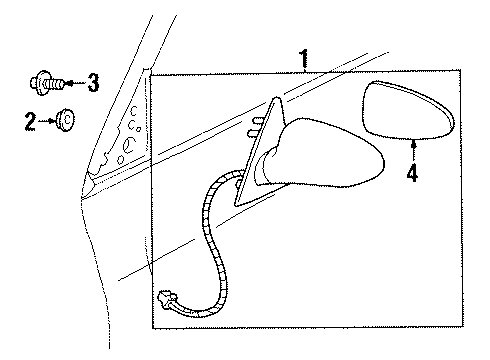 GM 25726587 Mirror Assembly, Outside Rear View *Paint To Mat