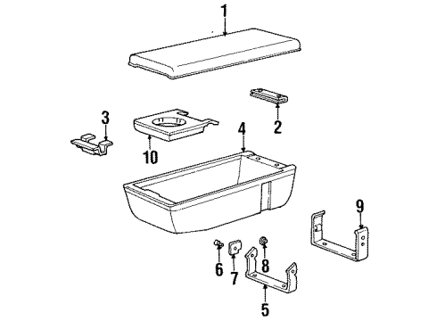 GM 12507950 Latch Assembly, Front Seat Storage Armrest *Graphite